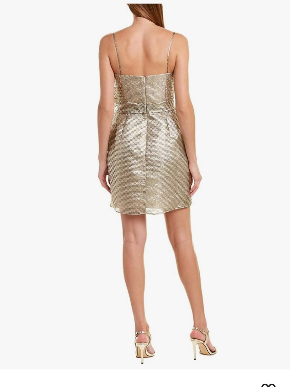 NWT Shoshanna Shimmery Metallic Gold mini prom graduation dress 10 - Picture 2 of 14